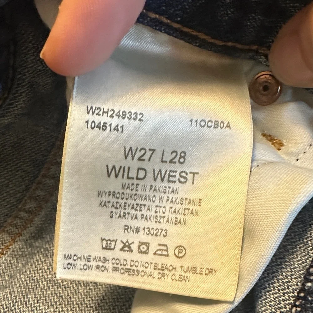 Wrangler Women's Distressed Blue Straight Leg Jeans Wild West 603 High Rise 28 l - Picture 3 of 7